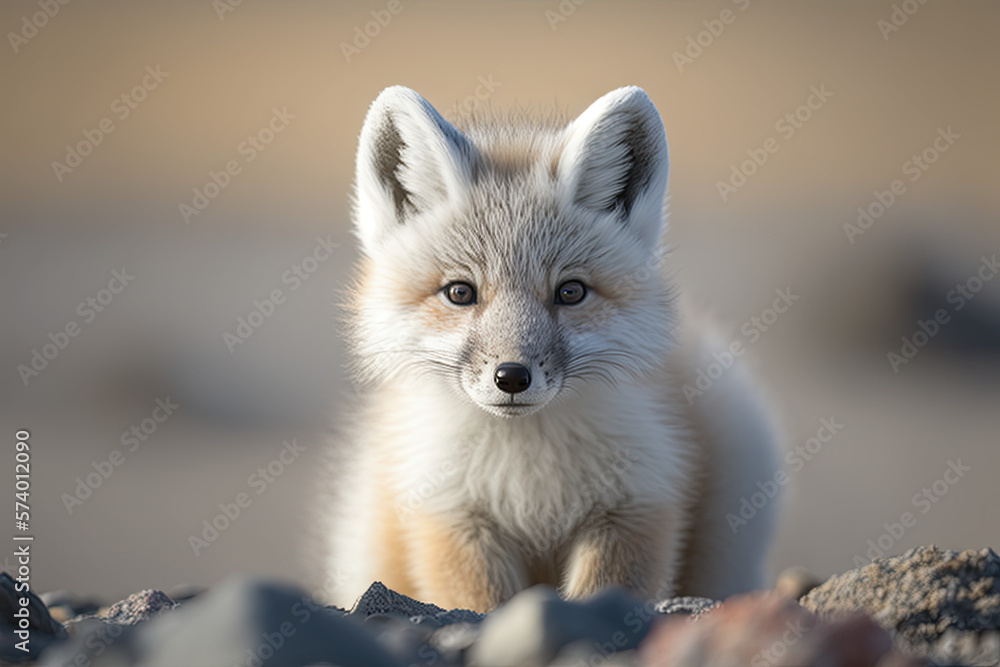 Obraz premium Cute baby polar fox portrait