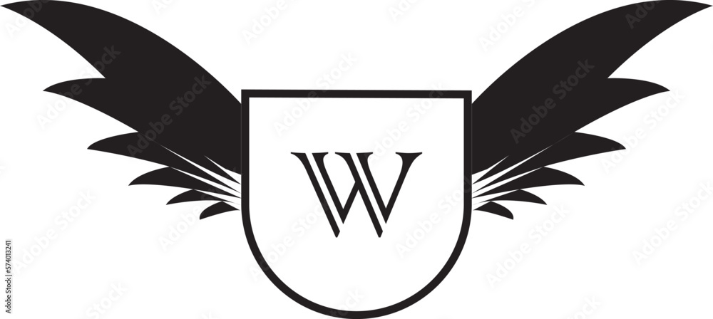 Black white logo of W Black white logo of W