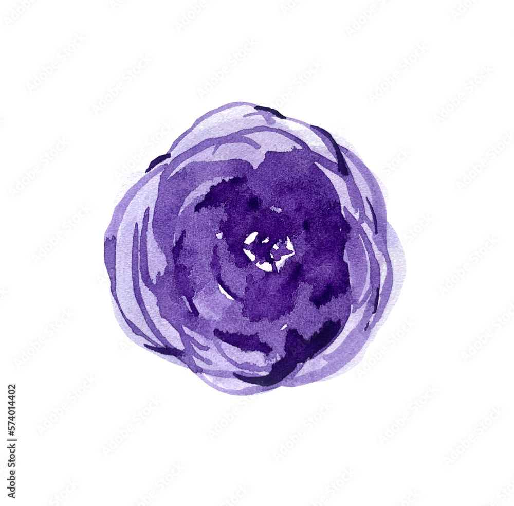 Fototapeta premium Blue watercolor flower