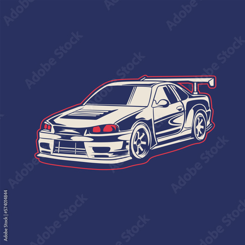 Car Vector Illustration For Conceptual Design. Suitable for posters, stickers, t-shirt prints, and banners.	