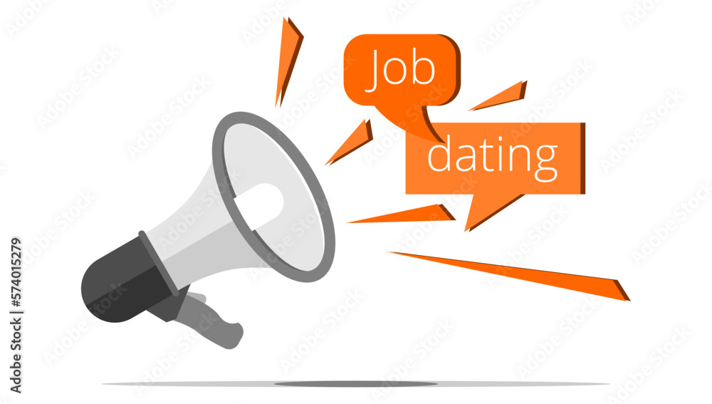 Mégaphone - Job Dating - obrazy, fototapety, plakaty 