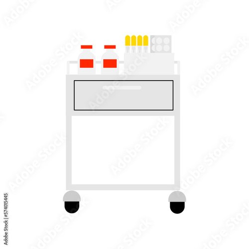 Cartoon of the medical procedure cart.