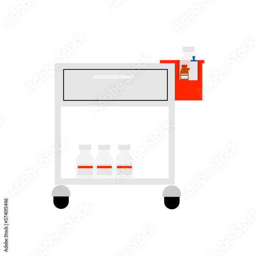 Cartoon of the wound care cart.