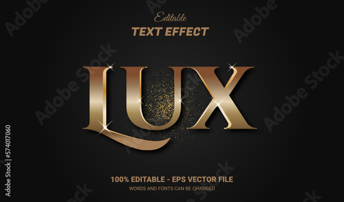 Lux golden editable 3d text effect style