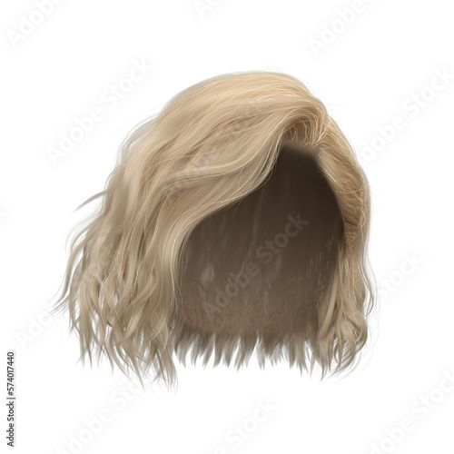 3d Render Blonde Straight Hair Horns Stock Illustration 2308715317
