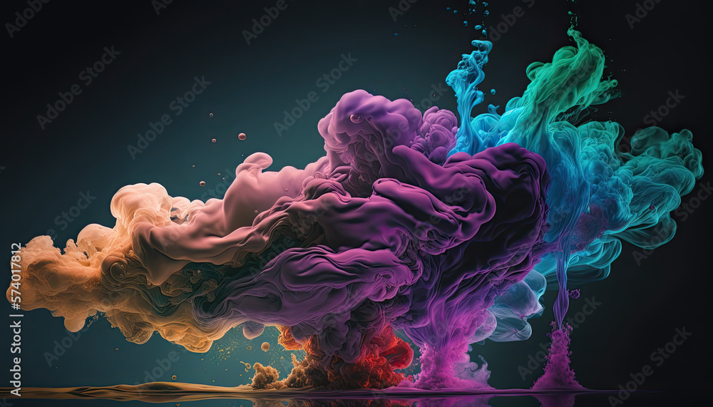 Capturing an Elegant and Artistic Color Pigment Cloud in Water created using generative ai Capturing an Elegant and Artistic Color Pigment Cloud in Water created using generative ai