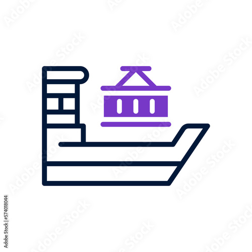 cargo ship icon for your website design, logo, app, UI. 