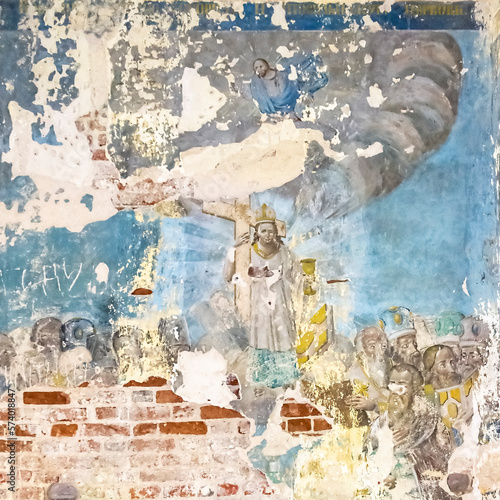 painting  frescoes  abandoned Orthodox church