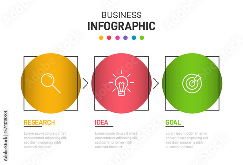 Infographic design with icons and 3 options or steps. Thin line. Infographics business concept. Can be used for info graphics, flow charts, presentations, mobile web sites, printed materials.