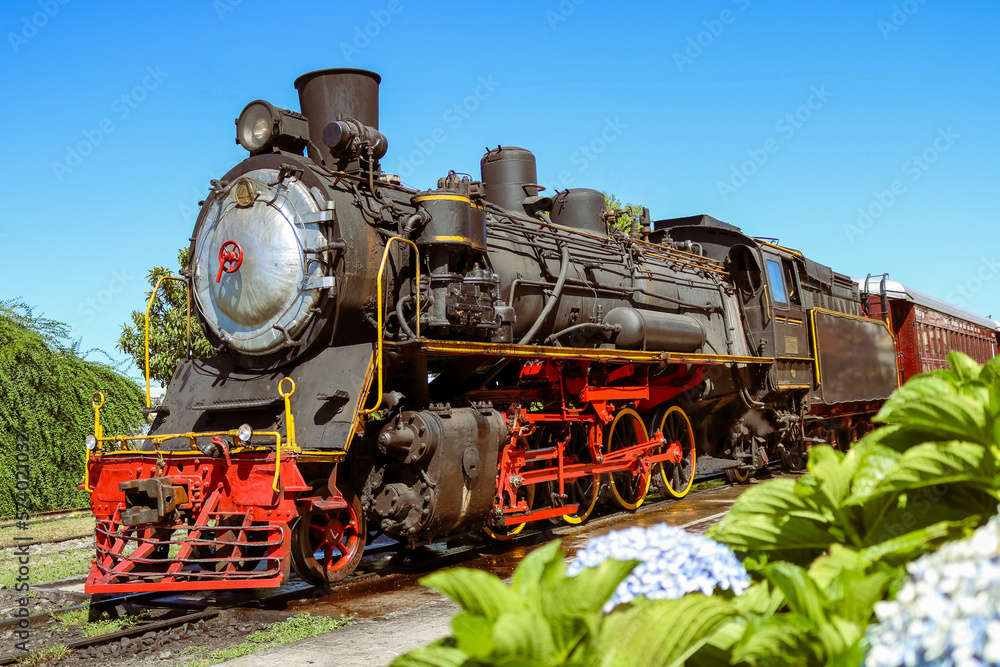 Obraz premium Moving train at the station