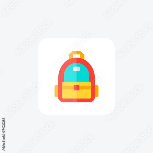 Bag, school bag fully editable vector Flat Icon 