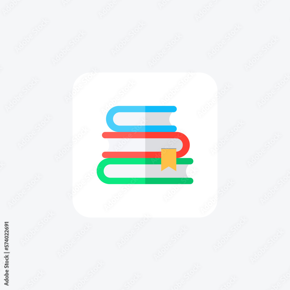 Books, library�fully editable vector Flat Icon 