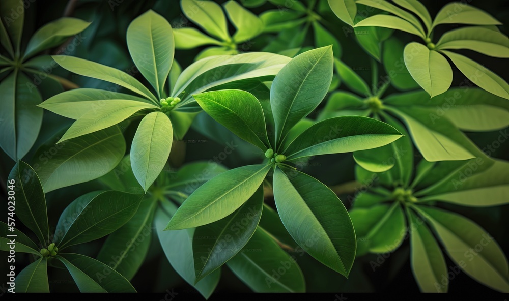a close up of a green plant with leaves on it. generative ai a close up of a green plant with leaves on it. generative ai