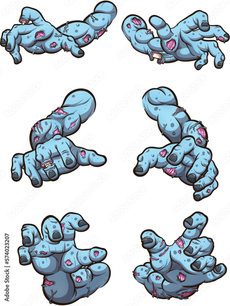 Vetor de Zombie Arms. Vector clip art illustration with simple