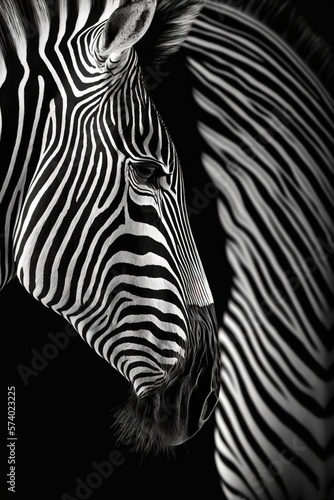  a close up of a zebra's face with another zebra in the background. generative ai