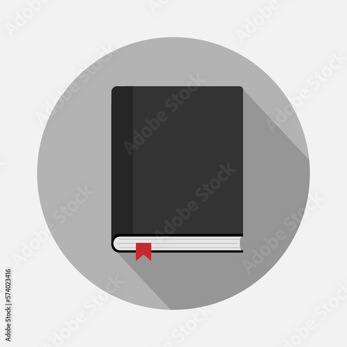 Picture of a book. Black book. Education. Flat design. Vector illustration.