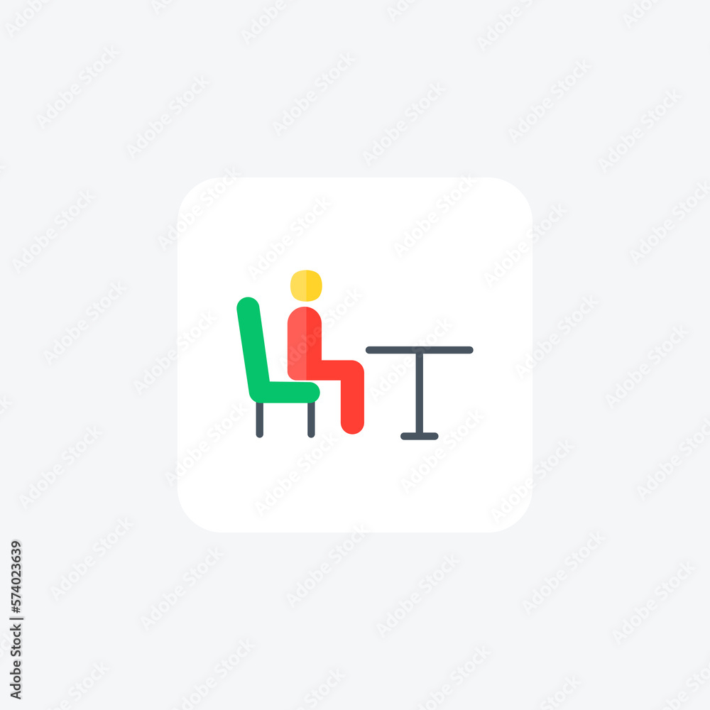 Study table, desk�fully editable vector Flat Icon Study table, desk�fully editable vector Flat Icon
