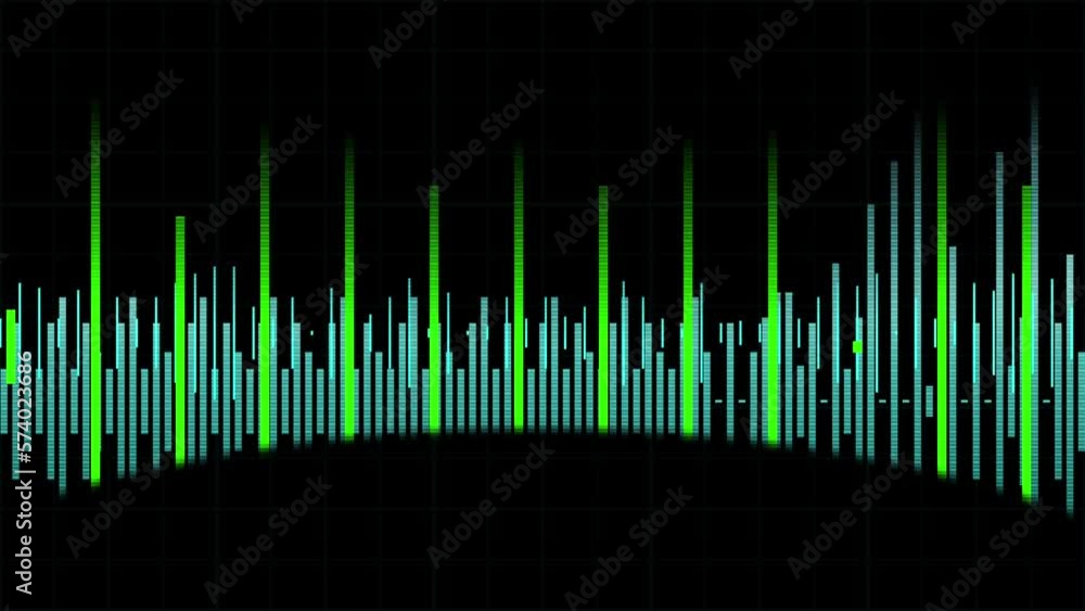 Audio levels pulsating on black background animation Audio levels pulsating on black background animation