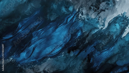 Abstract Blue Watercolor Paint Background - Generative AI
