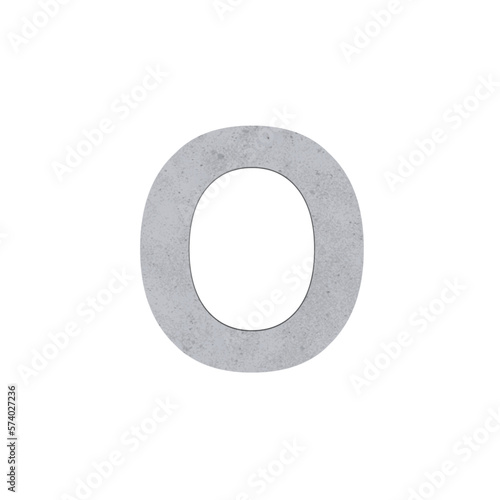 o alphabet letters cement concrete isolated. Alphabetical font. Grunge 3D, realistic vector illustration