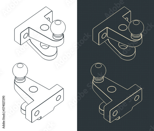 Tow ball isometric blueprints