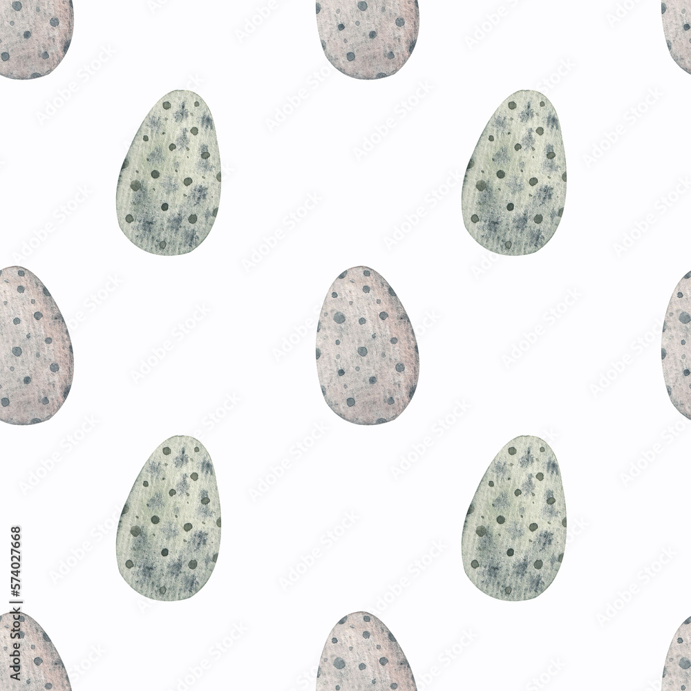 Seamless pattern with pink and gray eggs on a white background. Watercolor illustration. Holiday. Happy Easter. Spring. Print on fabric and paper. Art. Design. Wallpaper. Gentle. Nature. Seamless pattern with pink and gray eggs on a white background. Watercolor illustration. Holiday. Happy Easter. Spring. Print on fabric and paper. Art. Design. Wallpaper. Gentle. Nature.