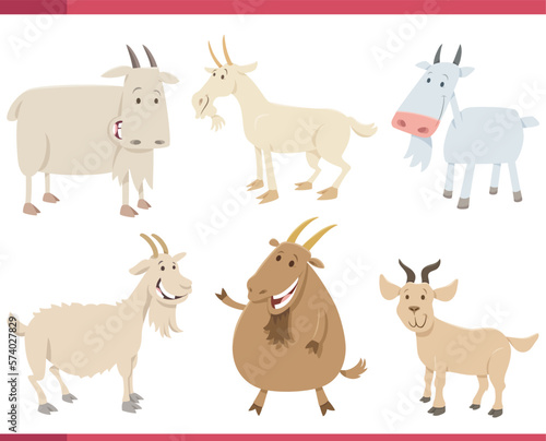 cartoon funny goats farm animal characters set © Igor Zakowski