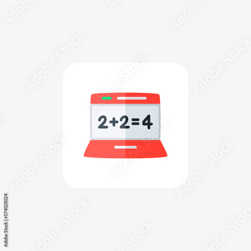 Laptop, computing, working, freelancing fully editable vector Flat Icon 