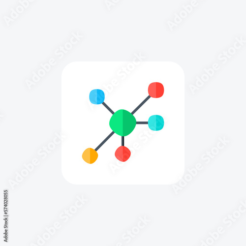 Big data, connection, network, science fully editable vector Flat Icon 