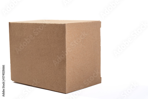 cardboard rectangular box on a white background
