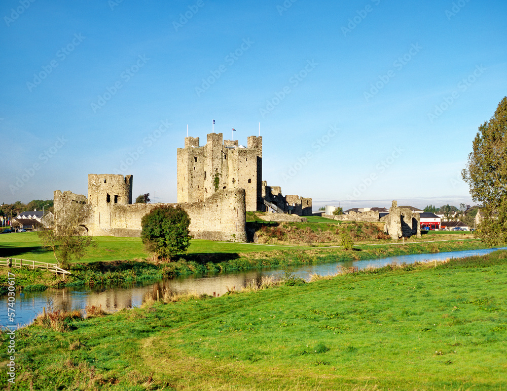 Trim Castle, one of the largest Norman castles in Ireland, in the town of Trim on the River Boyne, County Meath Trim Castle, one of the largest Norman castles in Ireland, in the town of Trim on the River Boyne, County Meath