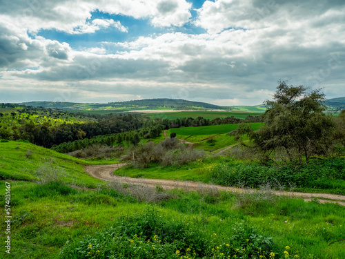 A shoot of the view in Tabor creek, lower Galilee, Israel