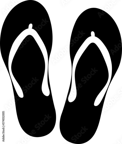 Tablou pe pânză Pair of flip-flop fashion sandal icon. Footwear symbol. PNG