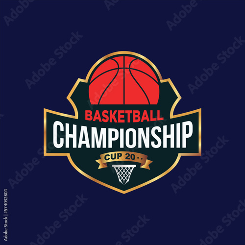 BasketBall Logo Illustration - Emblem, Badge  Baskekball design suitable for Sport or Game or Logo Design 1