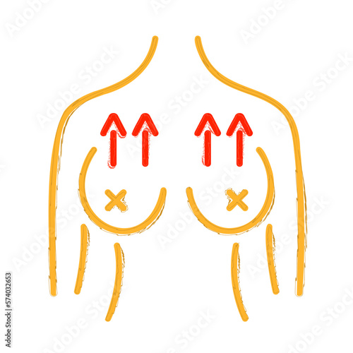 breast lift brush on white background, vector illustration.
