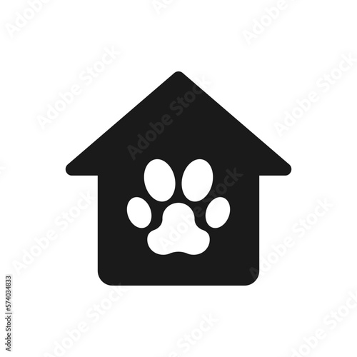 Dog house, pet shop icon design isolated on white background. Vector illustration