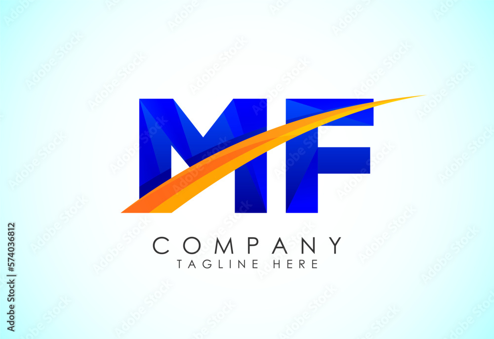 Initial Letter M F Logo Design Vector Template. Graphic Alphabet Symbol. Gradient logo Initial Letter M F Logo Design Vector Template. Graphic Alphabet Symbol. Gradient logo