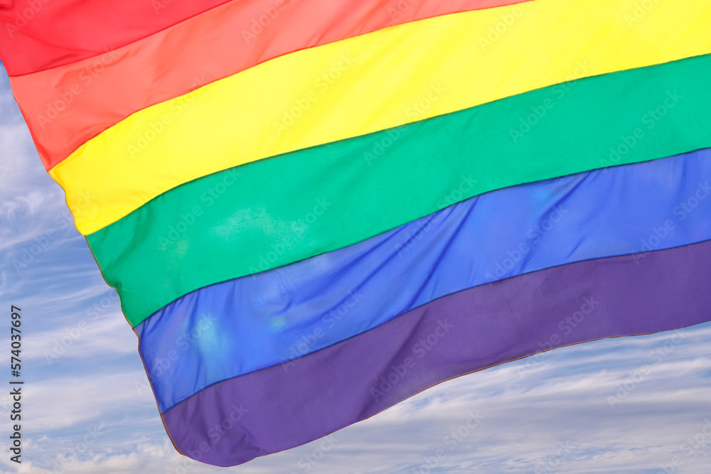 flag detail of LGBT pride - LGBT colours flag detail of LGBT pride - LGBT colours