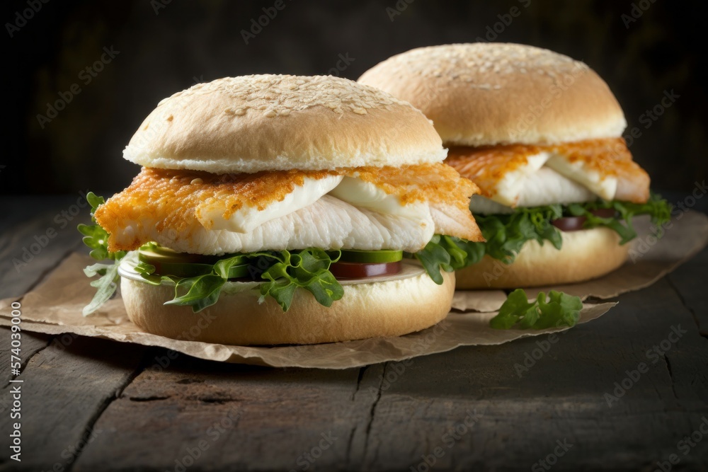 Fish sandwiches – created with generative AI technology Fish sandwiches – created with generative AI technology