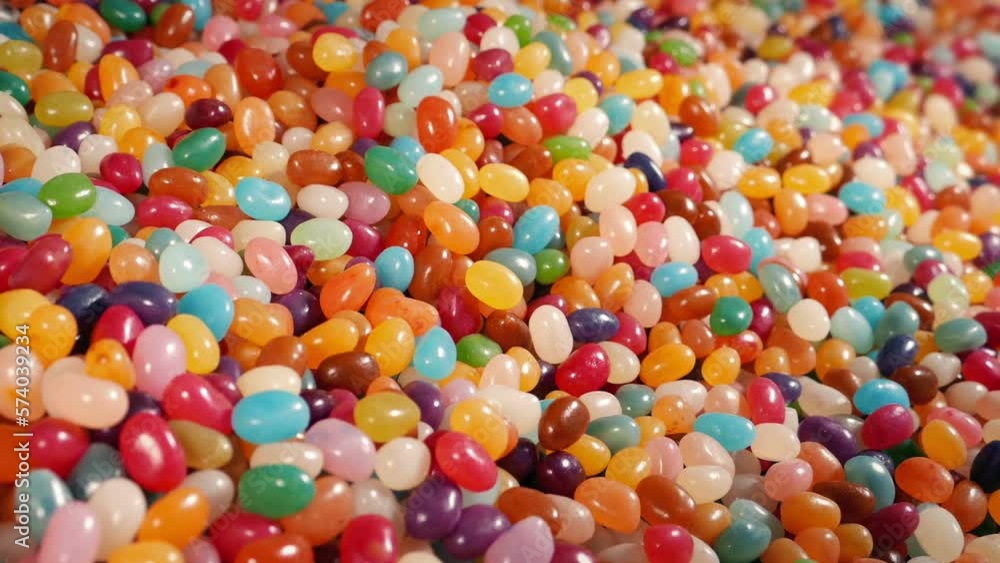 Colorful Jelly Bean Pile Moving Shot Colorful Jelly Bean Pile Moving Shot