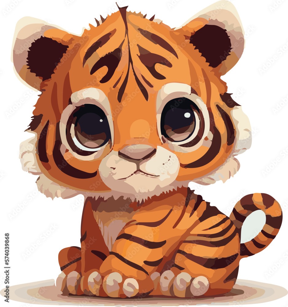 Naklejka premium Super cute baby tiger