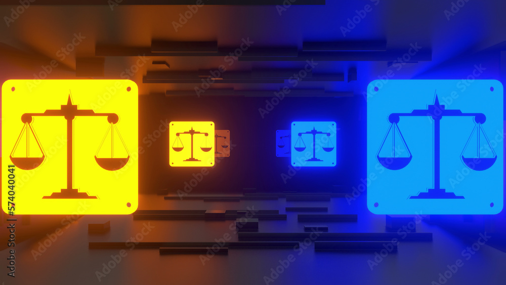 Naklejka premium Zodiac Neon Background 3d render