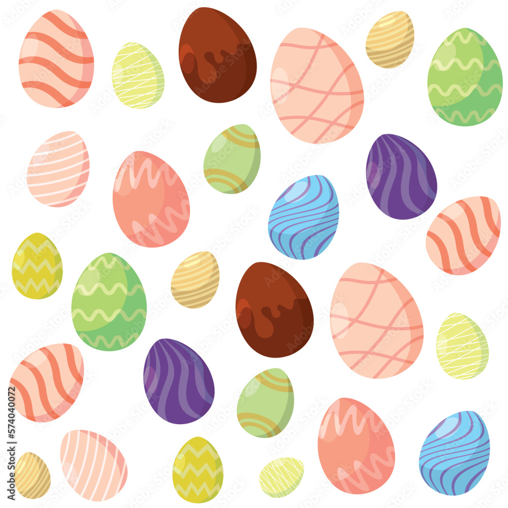 Seamless pattern background with easter egg icons Vector