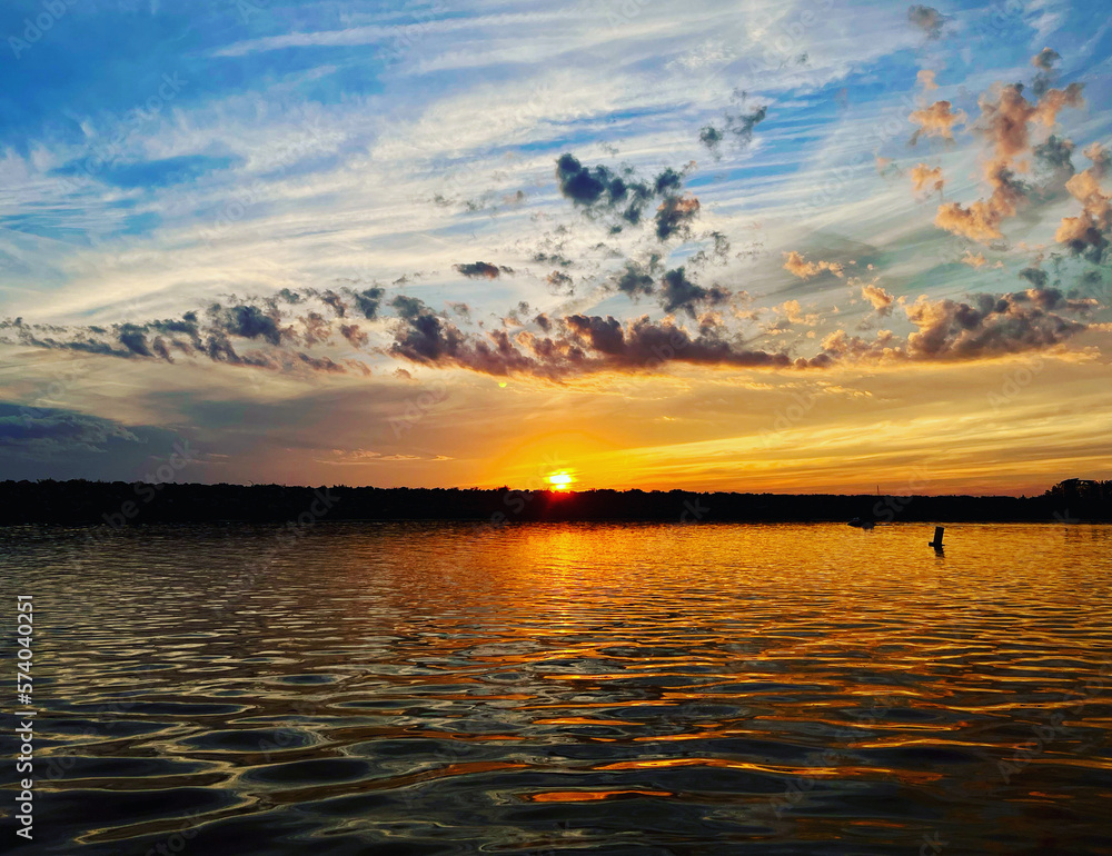 sunset over the lake Buffalo NY