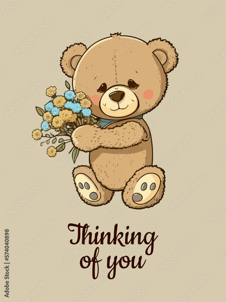 Fototapeta premium Thinking of you - card. Vector stock illustration eps10.