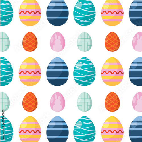 Seamless pattern background with easter egg icons Vector