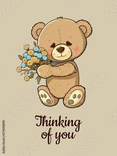Thinking of you - card. Vector stock illustration eps10.