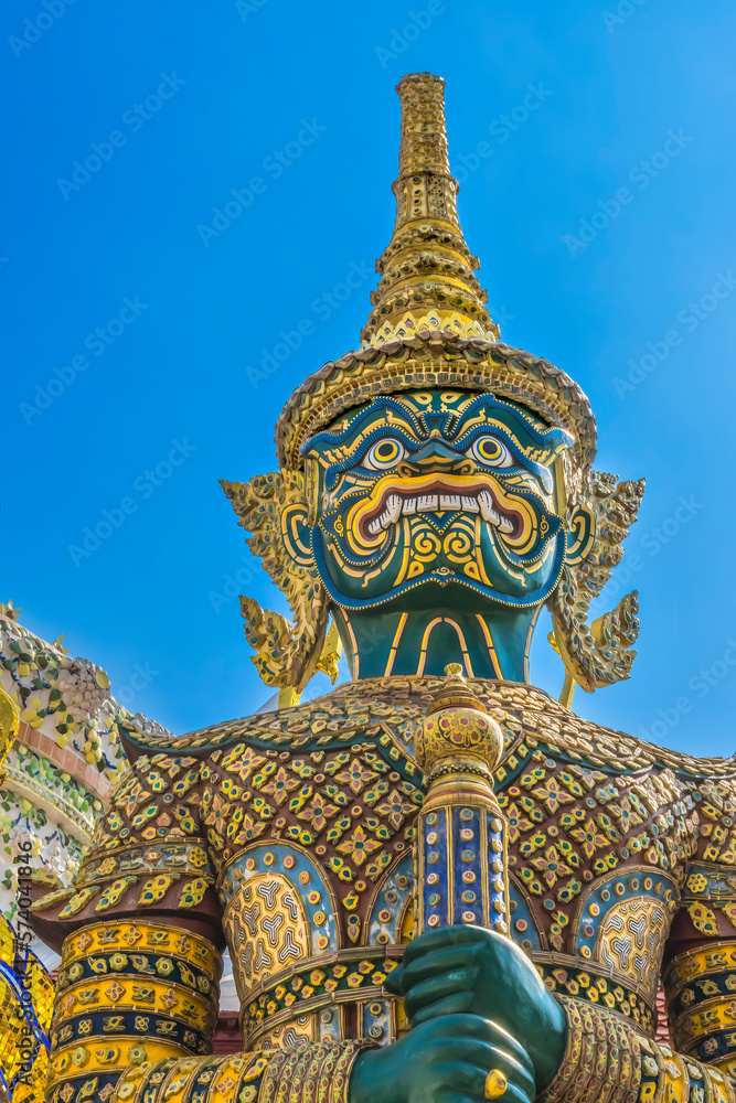 Green Guardian Statue Grand Palace Bangkok Thailand