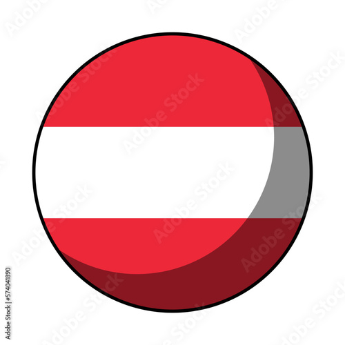 Free Download Austria Flag Round Circle Badge Button or Sticker Icon with Contour Outline. Vector Image. - GFXLoad