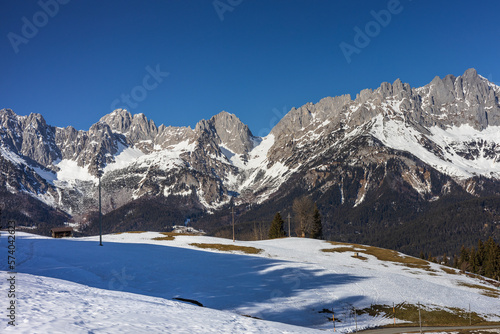 Snow covered mountain range "Wilder Kaiser" Kitzbühel / Ellmau, Tirol, Austria © ARC Photography